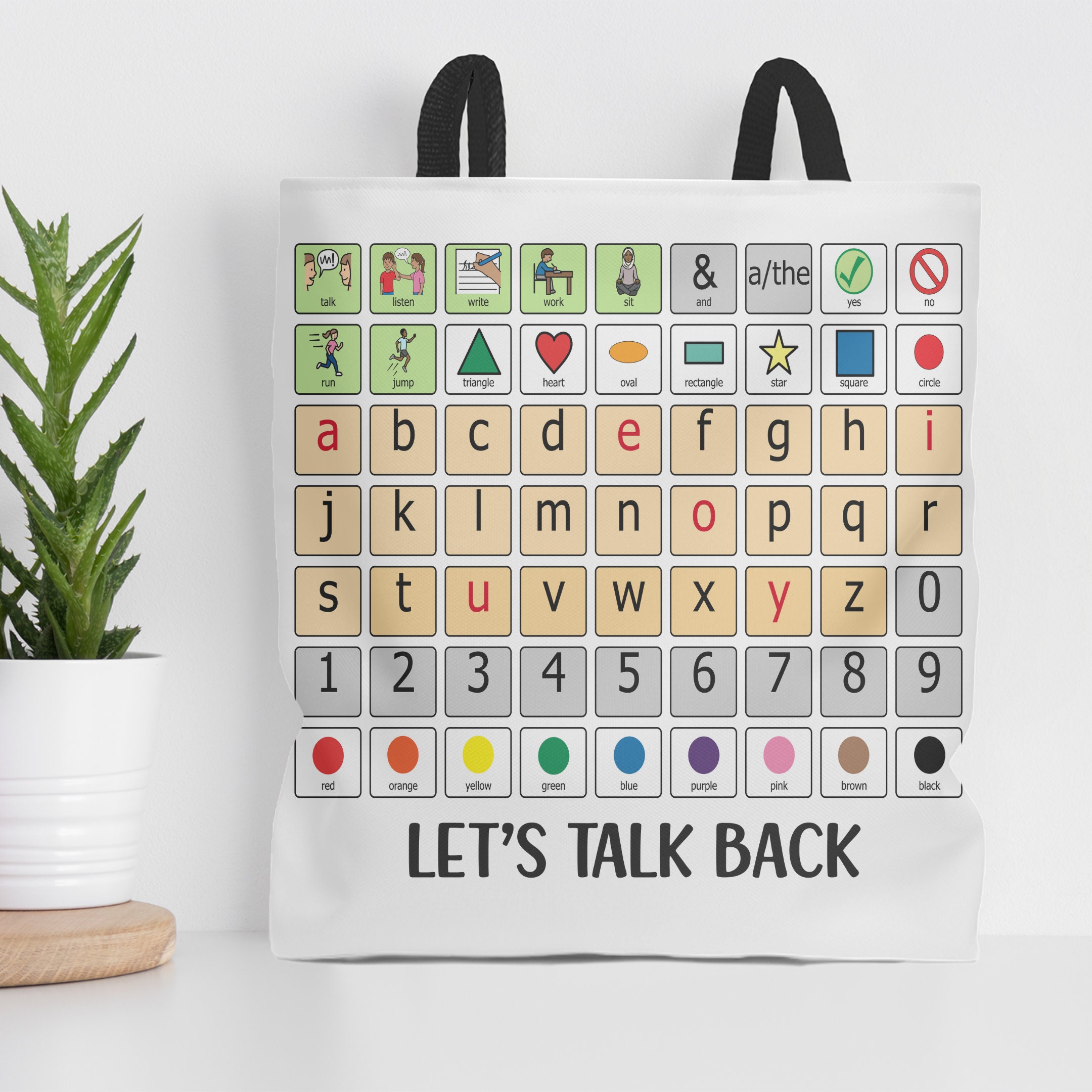 AAC Core Vocabulary Bag a Black AAC Tote Bag for Special Education ...