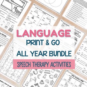 Speech Therapy Materials Receptive Language Worksheet Bundle Seasonal Activity SLP Resources Expressive Language Digital Download Therapy