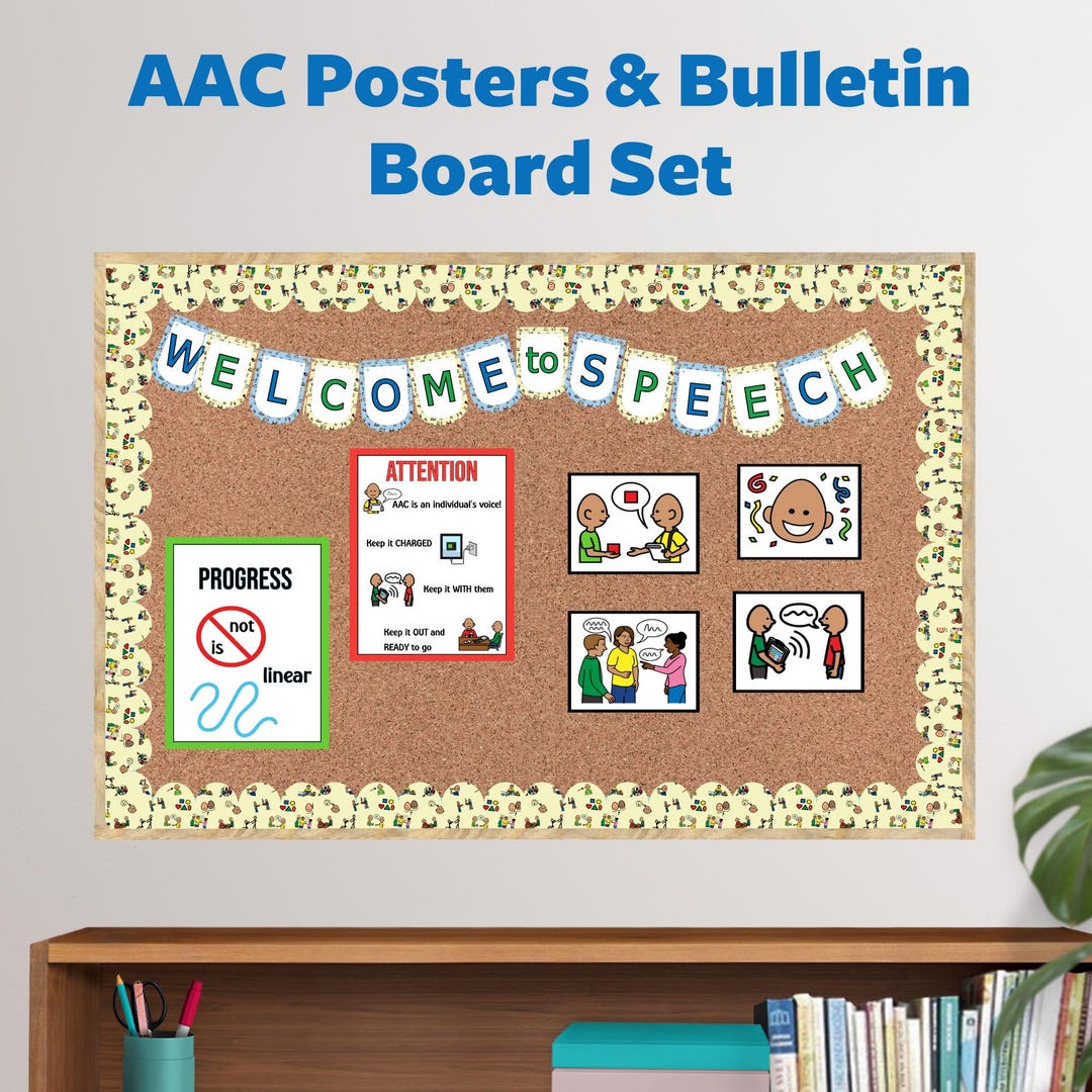 AAC Core Speech Room Bulletin Board Set Core Vocabulary Speech Therapy ...