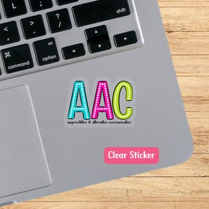 AAC-sticker logopedie cadeau speciaal onderwijs leraar sticker communicatieapparaat sticker SLP kantoordecor Autisme ondersteuning tool kernbord