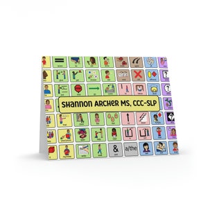 Cartes de base AAC pour SLP Cadeaux pour professeur de vitesse Cadeau de remerciement pour orthophoniste Cartes de notes pour cadeau Speechie Cartes de remerciement personnalisées