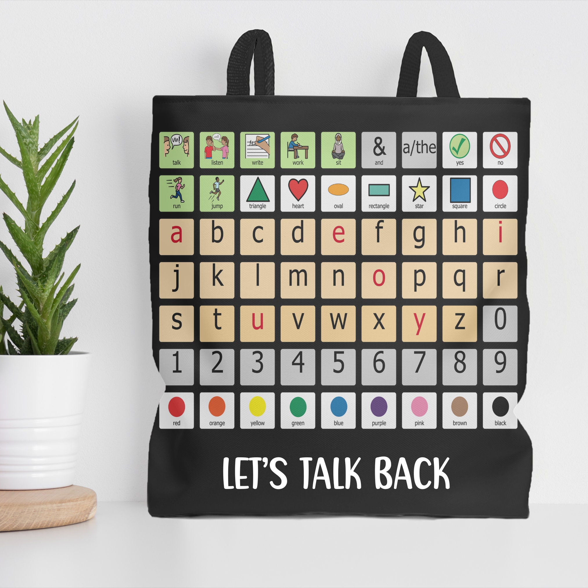 AAC Core Vocabulary Bag a Black AAC Tote Bag for Special Education ...