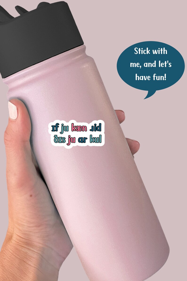 an SLP sticker on a water bottle