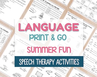 Summer Receptive Language Worksheet Categories SLP Resources Expressive Language Activities for Speech Therapy Materials Wh Questions Print
