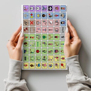 SLP core vocabulary notebook with a visual word board designed for augmentative and alternative communication users; includes essential communication words and phrases for daily use, perfect for modeling and language expansion.
