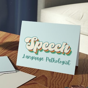 Cartes de remerciement SLP pour cadeau d'orthophoniste pour cartes de notes vocales pour cartes de vœux SLP pour nouveau cadeau d'orthophoniste pour Speechies Retro