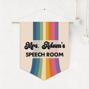Speech Room Sign for Retro SLP Sign for Speech Therapy Room for Speech Clinic Sign for Speech Retro Decor for SLP Gift for Speech Office