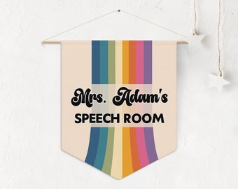 Speech Room Sign for Retro SLP Sign for Speech Therapy Room for Speech Clinic Sign for Speech Retro Decor for SLP Gift for Speech Office