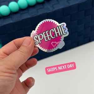 Autocollant Speechie pour autocollant SLP avec autocollant vocal sur le thème de la poupée rose un cadeau d’orthophoniste pour le futur cadeau SLP orthophoniste