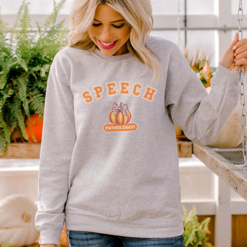 Halloween Speech Sweatshirt for SLP Fall Crewneck for Speech Language