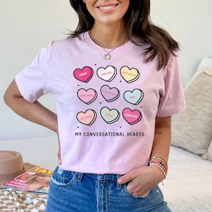 Conversational Hearts SLP Shirt for Speech Language Pathologist Valentine&#39;s DayT-Shirt for Speech Therapist Heart Shirt for SLP Valentine&#39;s