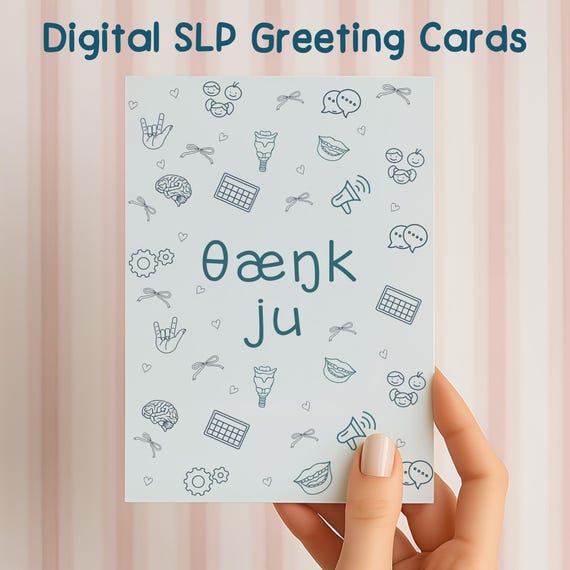 SLP Greeting Card Digital Thank You Card for Speech Language Pathologist Appreciation Note New SLP Congrats Card for Supervisor Gift