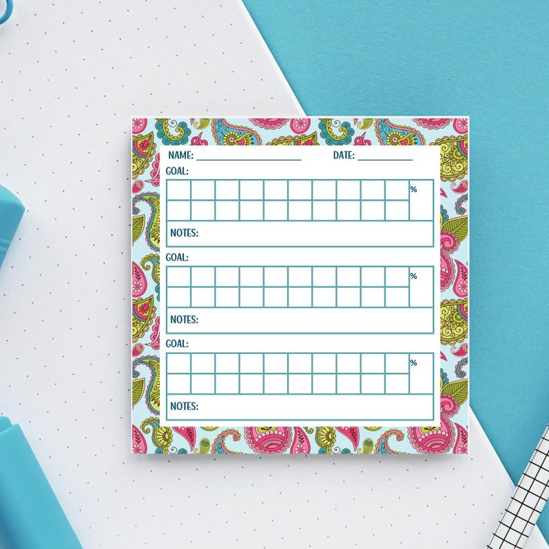 speech goal note pad shown on a desk