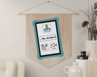 Speech Room Sign for SLP Decor for Speech Language Pathologist Core Vocabulary with AAC Room Sign for Special Education Teacher Sign Speech