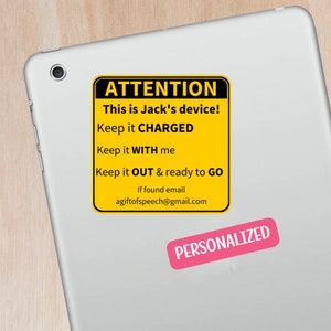 Gepersonaliseerde AAC-apparaatsticker voor SLP-sticker voor spraakcadeaus voor AAC-sticker voor communicatieapparaat Speciaal onderwijsstickerapparaat