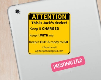 Personalized AAC device sticker for SLP sticker for Speech Gifts for AAC Sticker for Communication Device Special Education Sticker Device