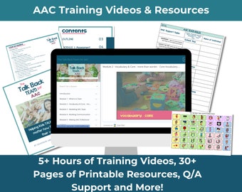 Corso di formazione CAA Risorsa di logopedia Sviluppo professionale Formazione sulla comunicazione SLP Guida al vocabolario di base Istruzione speciale CAA