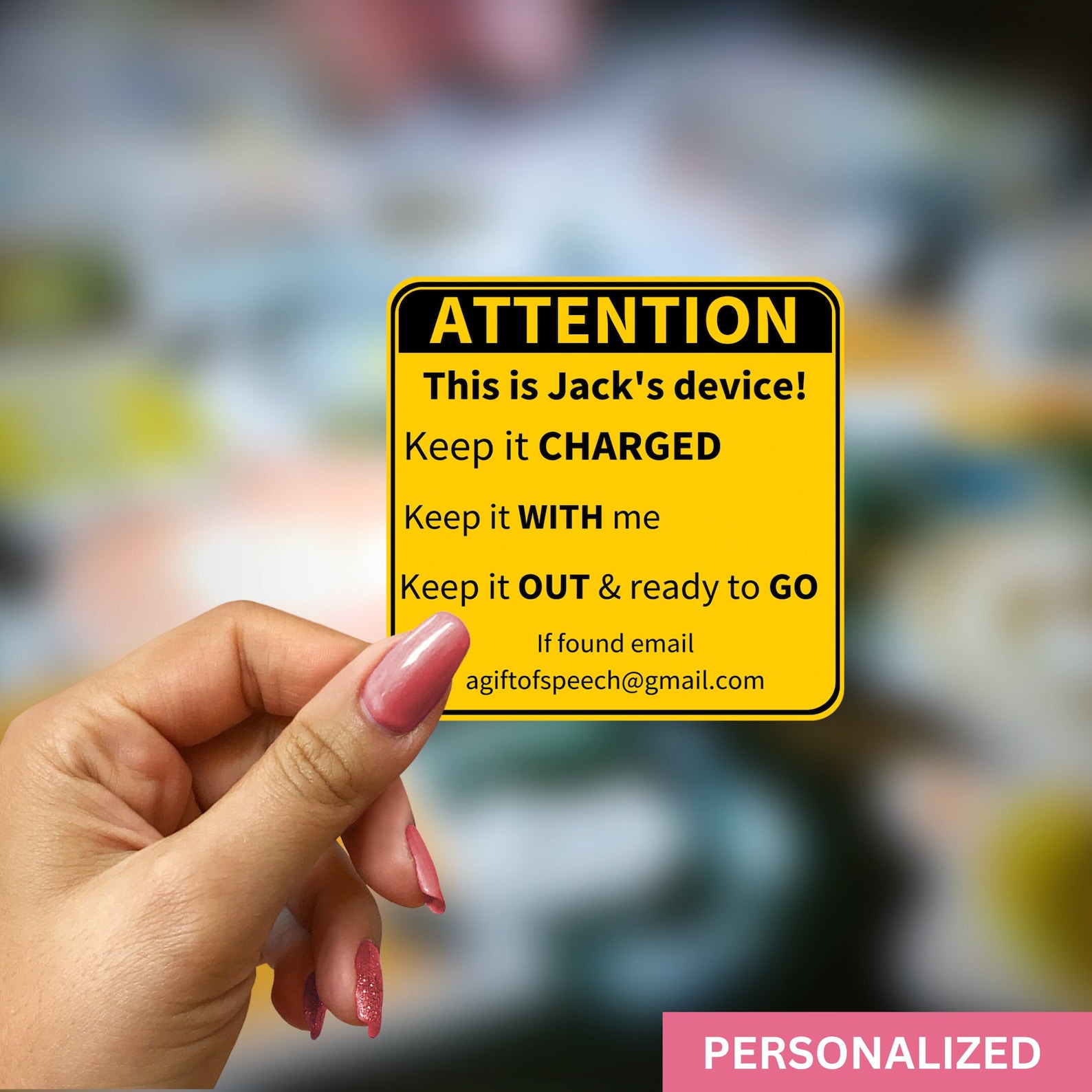 Device Signature Sticker Personalized AAC Device Sticker for SLP Sticker for Speech Gifts for ...