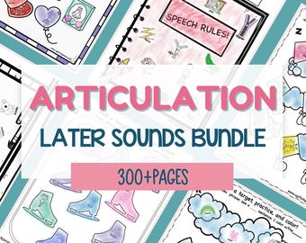 Articulation Later Developing Sounds Bundle SLP Resources Articulation Activities for Speech Therapy Materials Print and Go Articulation