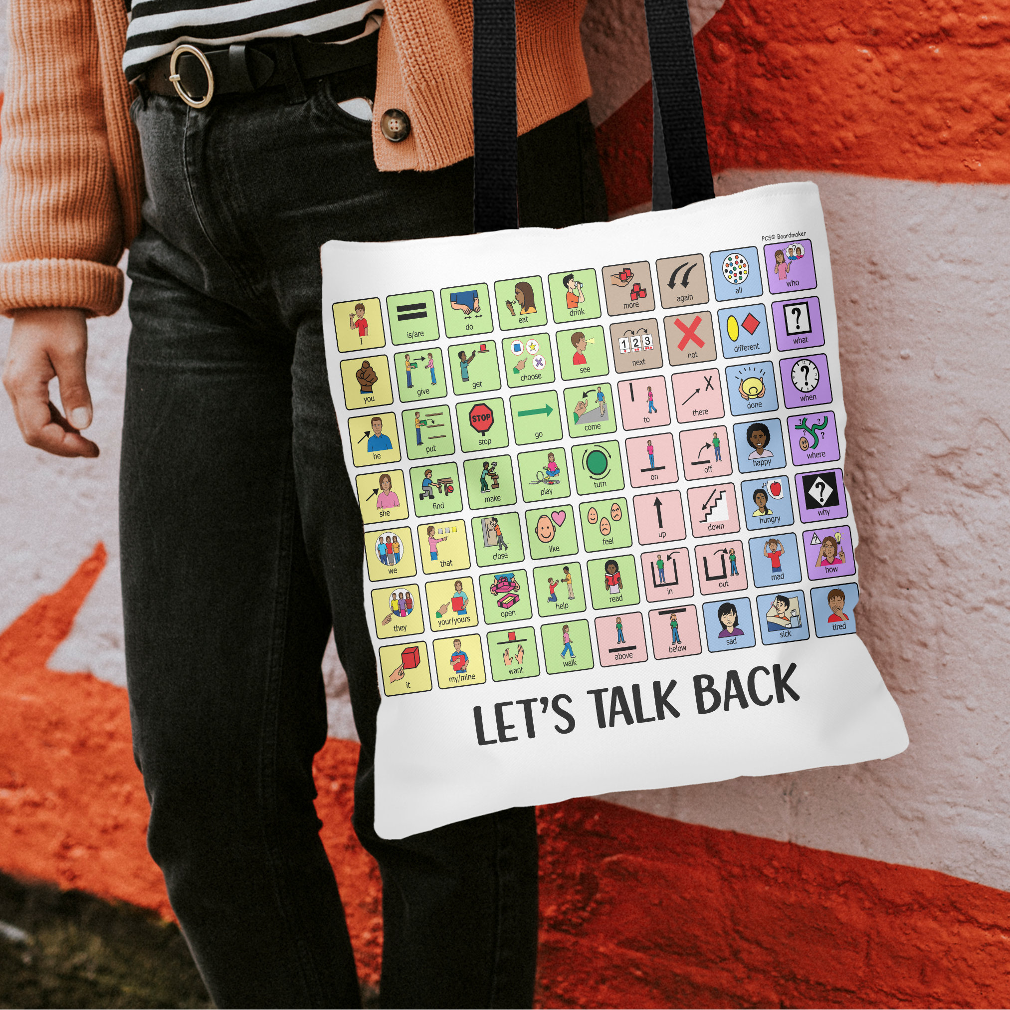 AAC Core Vocabulary Bag a Black AAC Tote Bag for Special Education ...