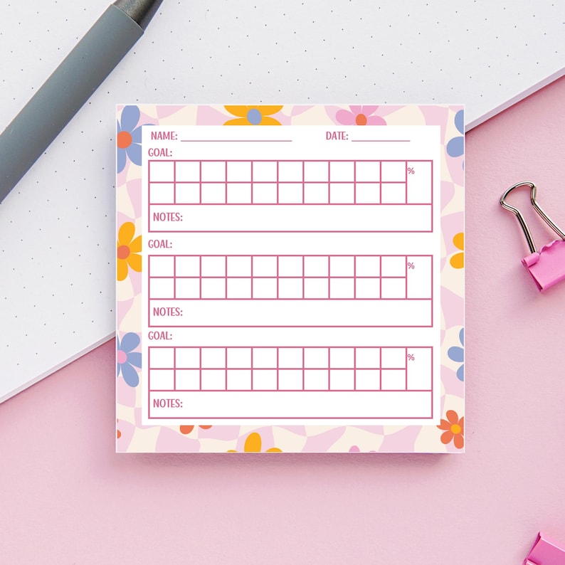 pink floral SLP post it note