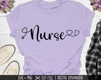 Nurse SVG, Stethoscope Heart SVG, Nurse Cricut Cut File, Instant Download, Vector Shirt, PNG