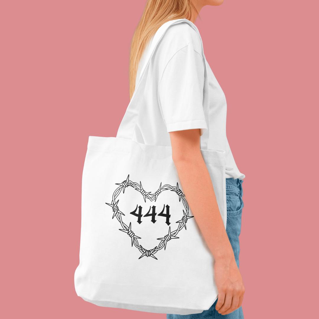 444 Angel Number Barbed Wire Heart SVG PNG – Digital Download for