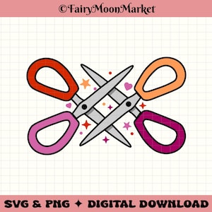 Lesbian Scissors Pride SVG & PNG – LGBTQ+ Digital Download for Cricut, Sublimation, Shirts and Stickers