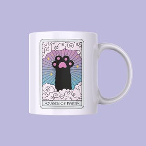 Queen of Paws Katzen-Tarot-Karte PNG - Mystischer digitaler Download für Cricut, Sublimation, Shirts & Aufkleber Bild 2