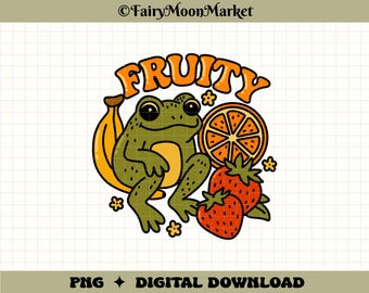 Fruchtiger Frosch LGBTQ Pride PNG - Niedlicher digitaler Download für Cricut, Sublimation, Shirts und Aufkleber