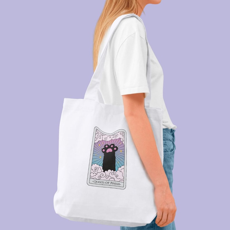 Queen of Paws Katzen-Tarot-Karte PNG - Mystischer digitaler Download für Cricut, Sublimation, Shirts & Aufkleber Bild 4
