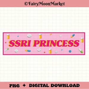 ISRS Princess Heart PNG – Autonomisation de la santé mentale autocollant en téléchargement numérique pour les autocollants Cricut et vinyle