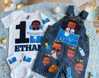 Bossy Baby Customized Birthday Overall Outfit