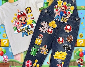 Traje de cumpleaños personalizado de Super Mario Bros.