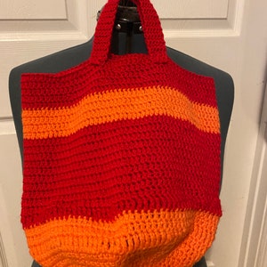 Red and Orange Tote Bag