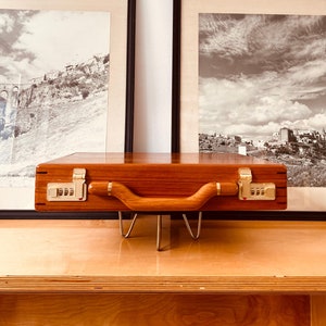 Vintage Wood Briefcase by Presto / Rare Find / Original with tags