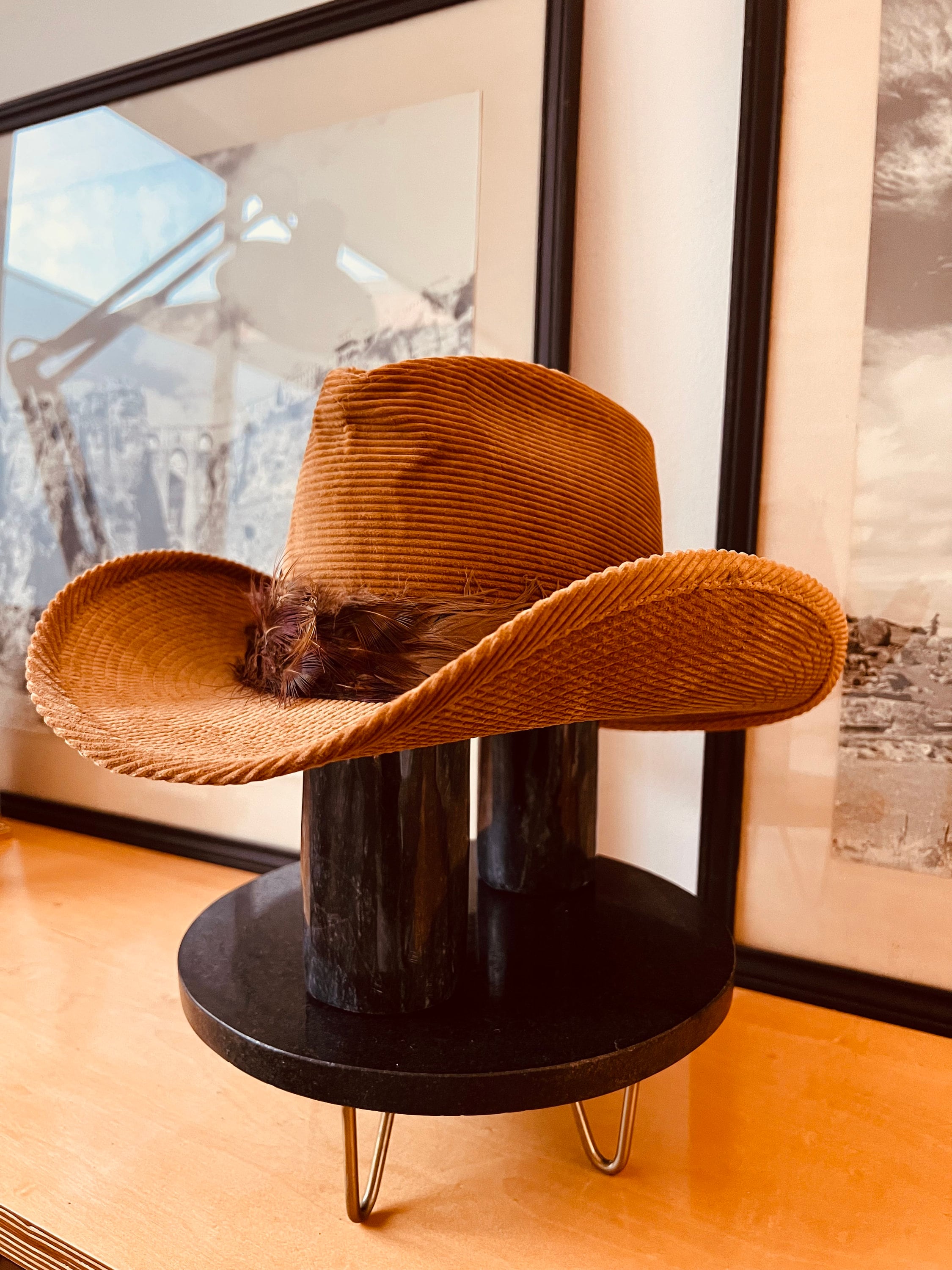Vintage Resitoral Corduroy Cowboy Hat / 1970 display picture 2