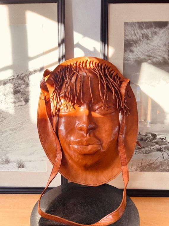 The Face //leather shoulder bag // Rare Find