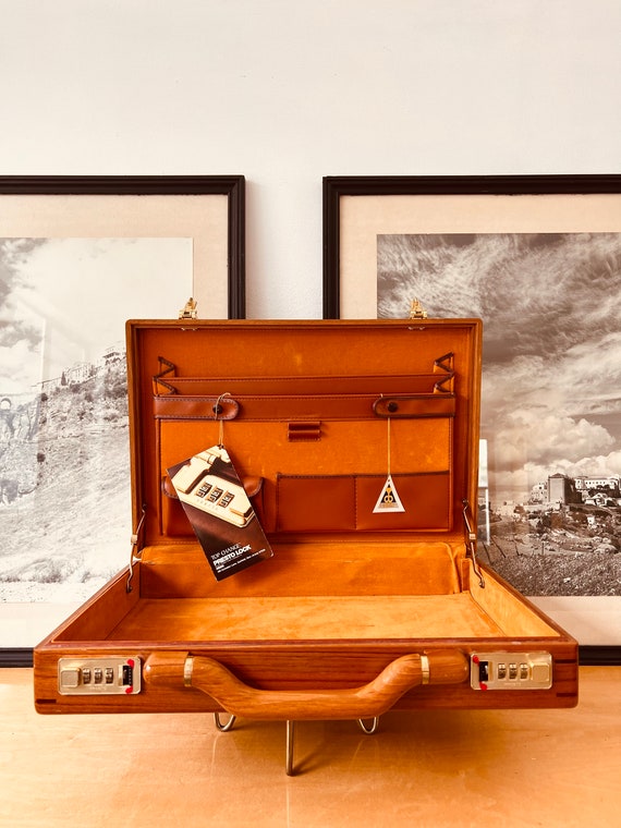 Vintage Wood Briefcase by Presto / Rare Find / Or… - image 3