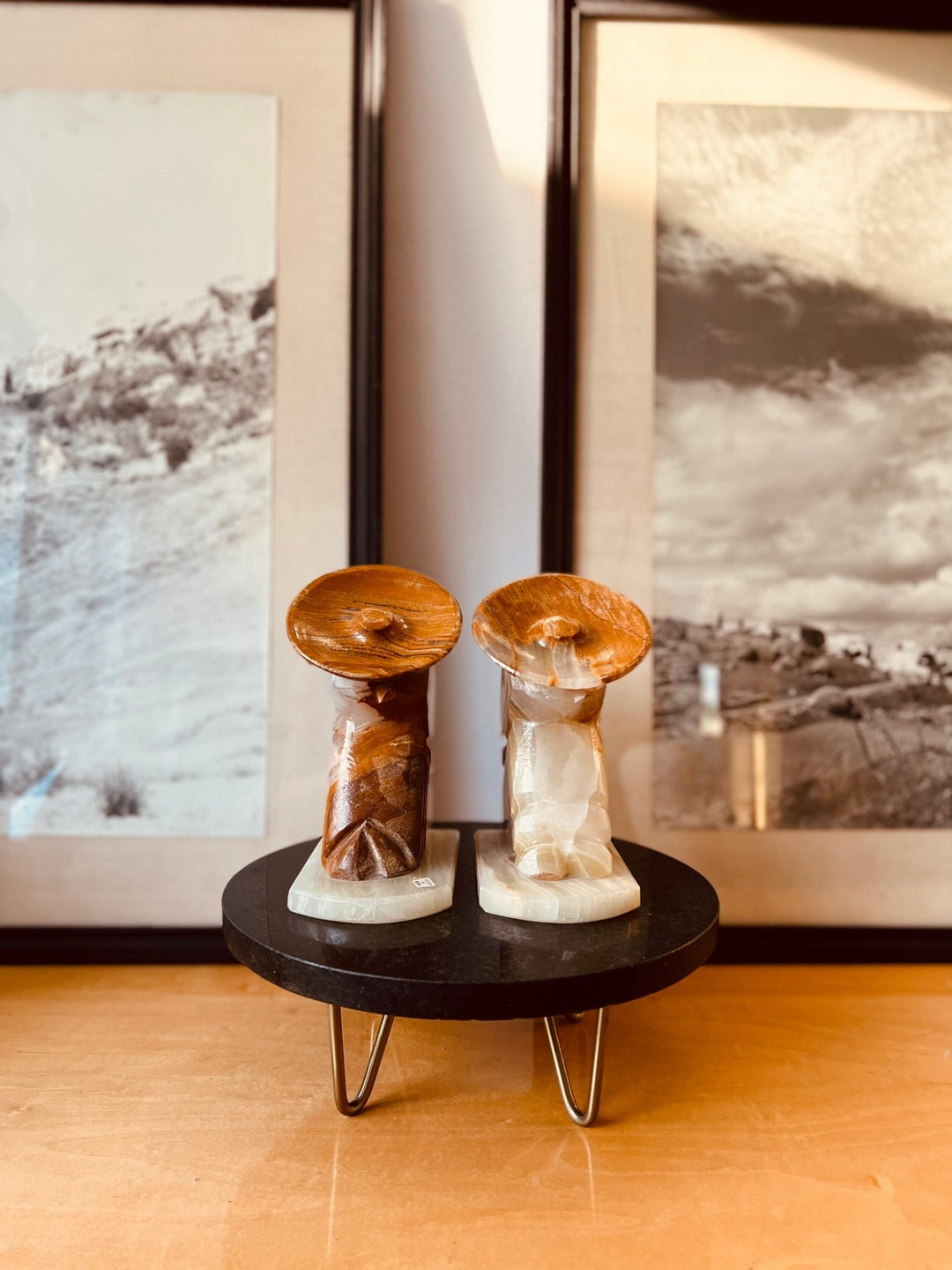 Vintage Mexican Onyx Bookends / Senior Bohemian Decor Etsy