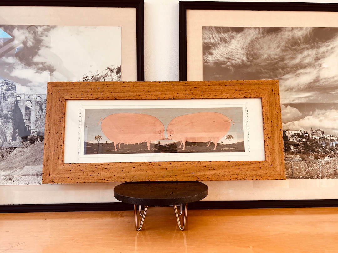 Warren Kimble Pig Print: Large Vermont Pigs, Country Kitchen Art