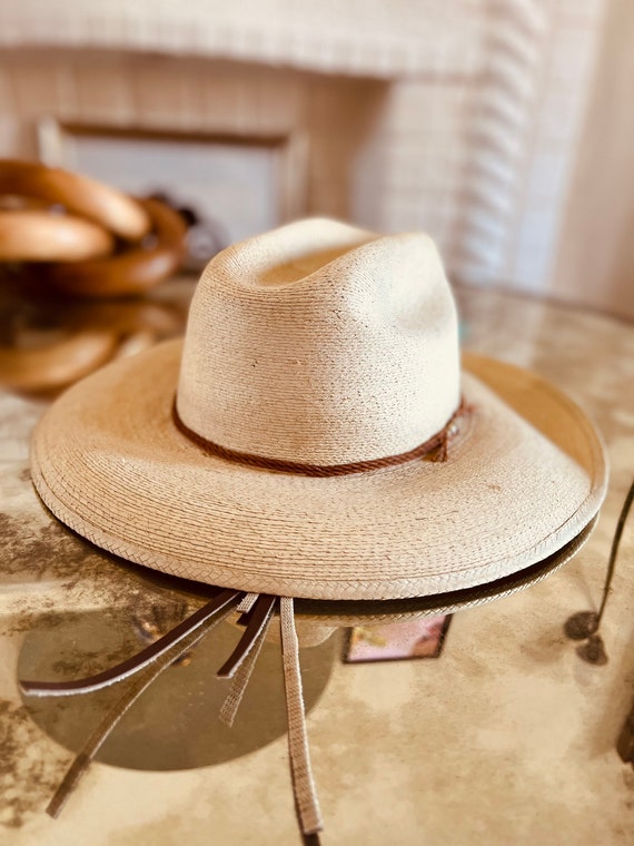 Vintage Straw Hat / Light Straw Sun Hat / Gardene… - image 10