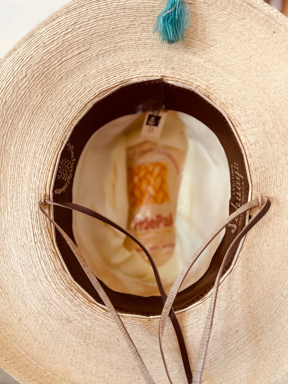 Vintage Straw Hat / Light Straw Sun Hat / Gardene… - image 3