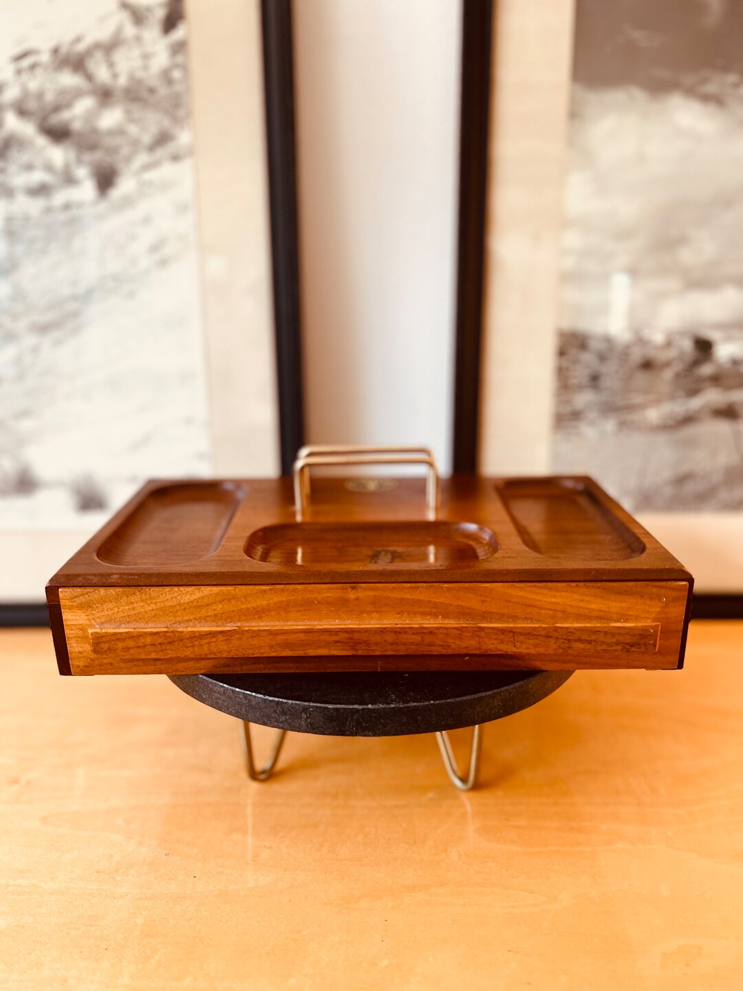 MCM Jewelry Valet / Walnut Wood / Mens Organizer Etsy