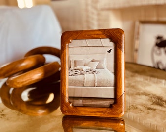 TEAK/GOLD WOODEN ACEO/SCHOOL PICTURE 3.5X2.5 INCH PICTURE FRAME WITH IVORY MOUNT TEAK/GOLD WOODEN ACEO/SCHOOL PICTURE 3.5X2.5 INCH PICTURE FRAME WITH IVORY MOUNT