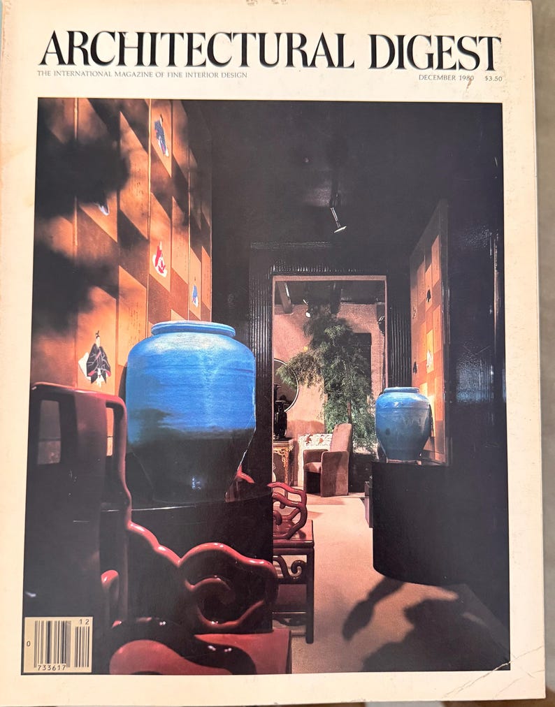 1980-1981 Architectural Digest Magazines / Interior Design / Chic ...