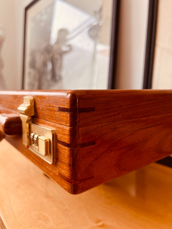 Vintage Wood Briefcase by Presto / Rare Find / Or… - image 2