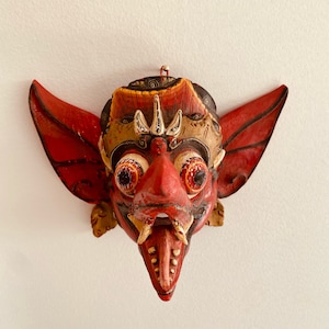 Red Devil Banaspati Raja Balinese Spirit Mask Bali Sprirt Witchy Shaman Gift