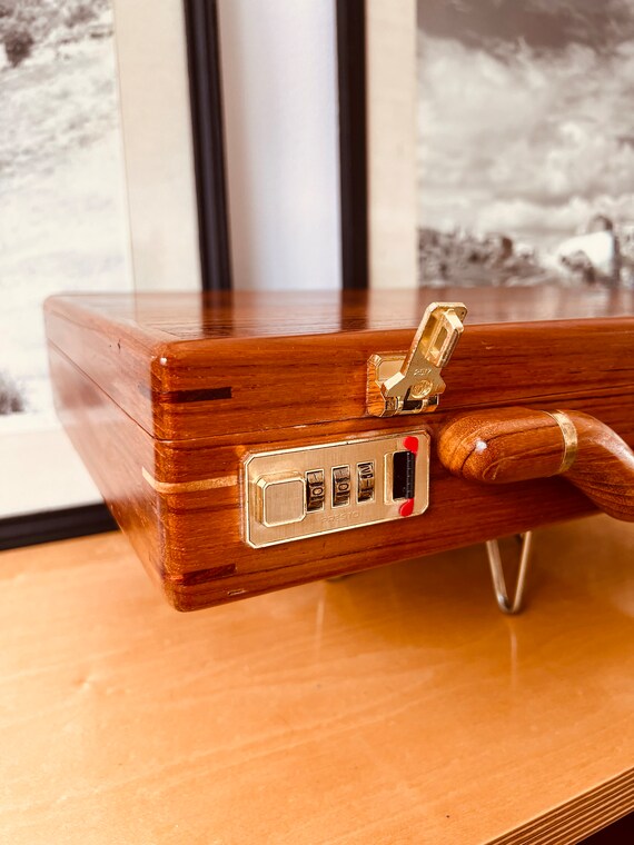 Vintage Wood Briefcase by Presto / Rare Find / Or… - image 9