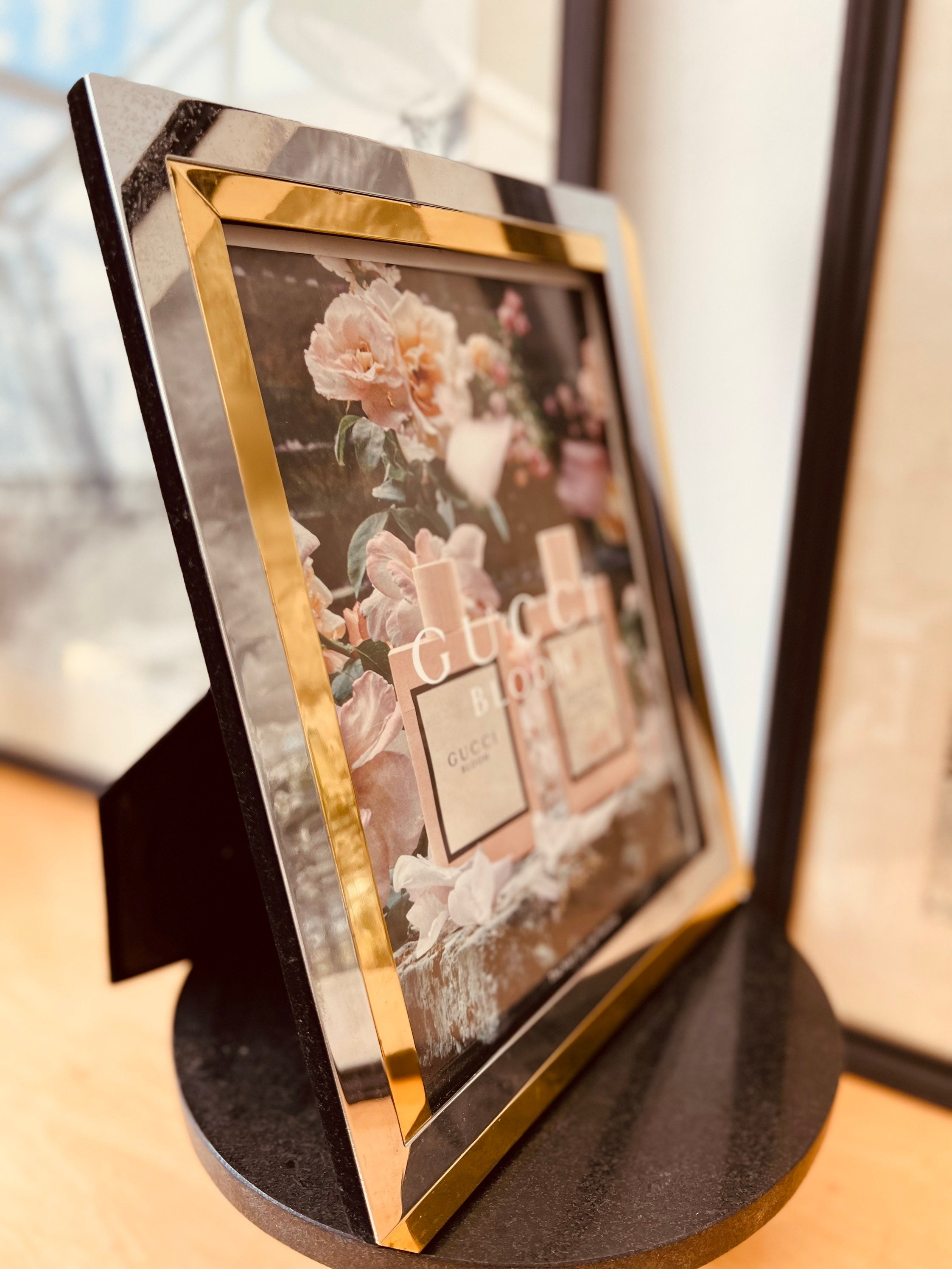 80s Chrome Gold Frame / Old Hollywood Picture Frame / Vintage Etsy